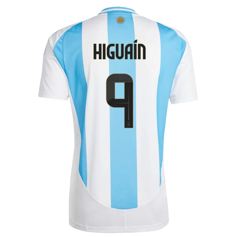 Danxen Mann Argentina Gonzalo Higuain #9 Hvit Blå Hjemmetrøye Drakt Trøye 24-26 Skjorter T-Skjorte