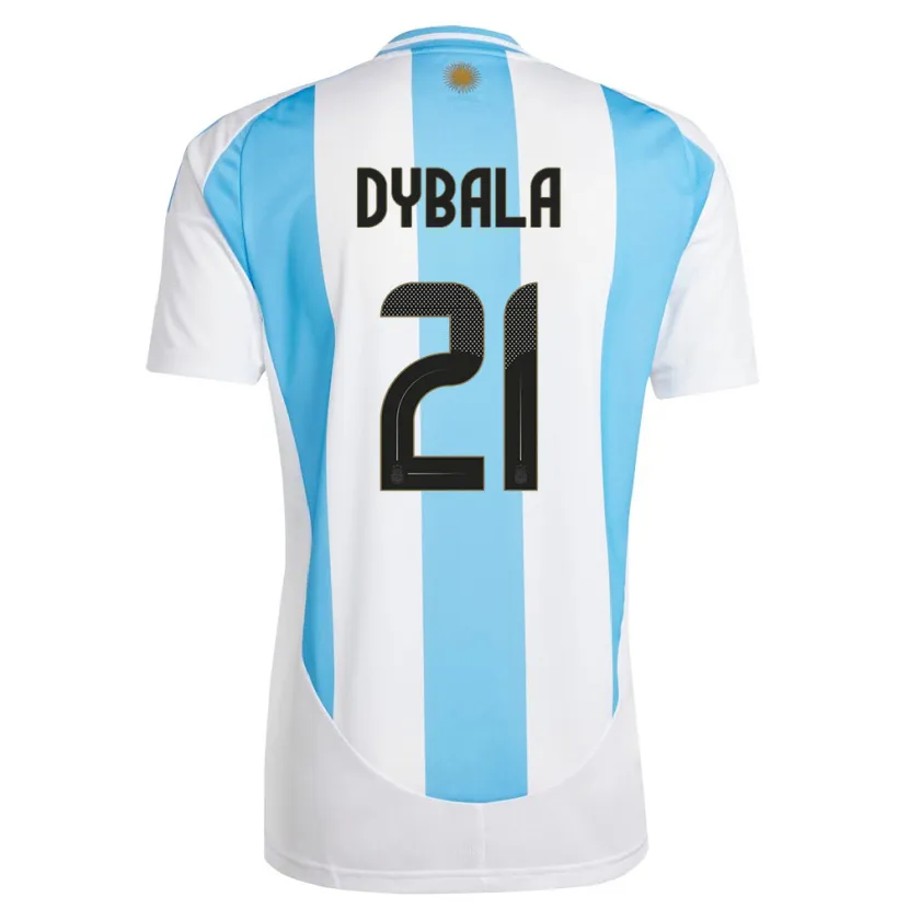 Danxen Mann Argentina Paulo Dybala #21 Hvit Blå Hjemmetrøye Drakt Trøye 24-26 Skjorter T-Skjorte