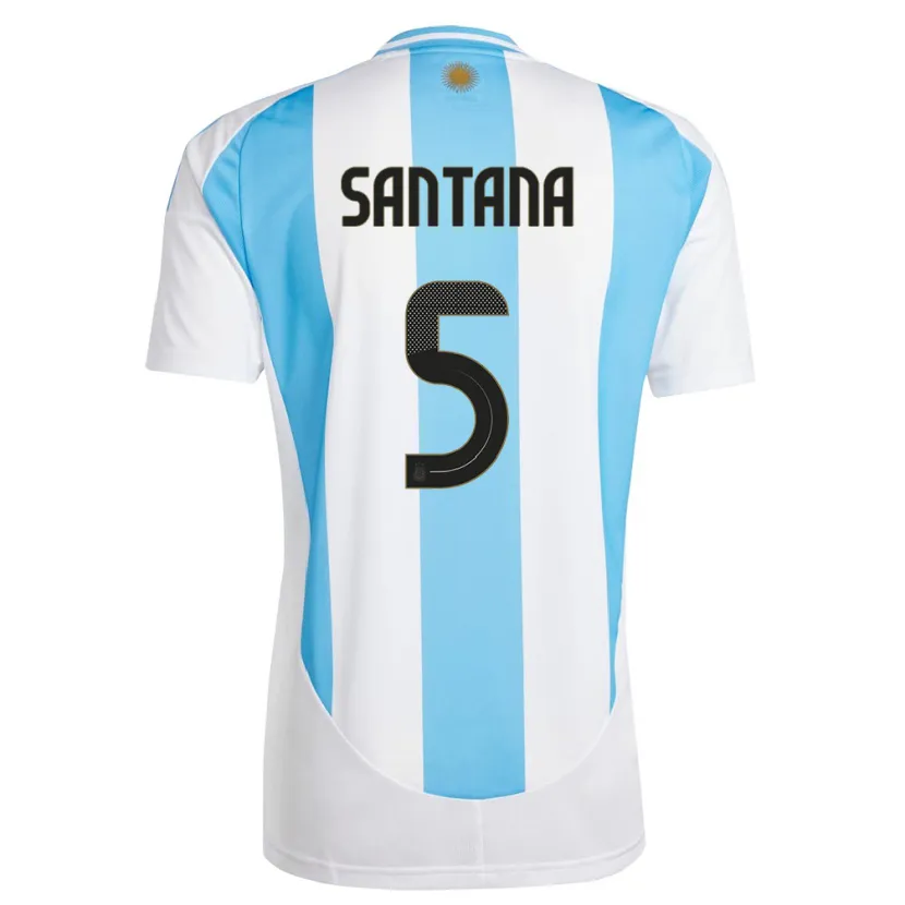 Danxen Mann Argentina Vanesa Santana #5 Hvit Blå Hjemmetrøye Drakt Trøye 24-26 Skjorter T-Skjorte