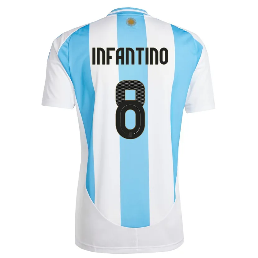 Danxen Mann Argentina Gino Infantino #8 Hvit Blå Hjemmetrøye Drakt Trøye 24-26 Skjorter T-Skjorte