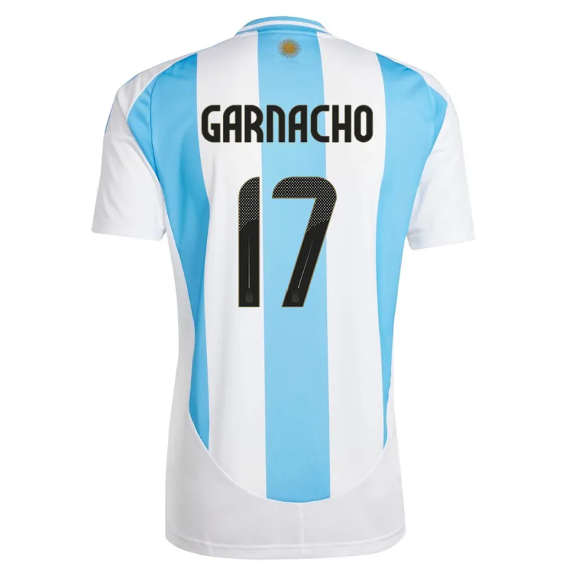 Danxen Mann Argentina Alejandro Garnacho #17 Hvit Blå Hjemmetrøye Drakt Trøye 24-26 Skjorter T-Skjorte