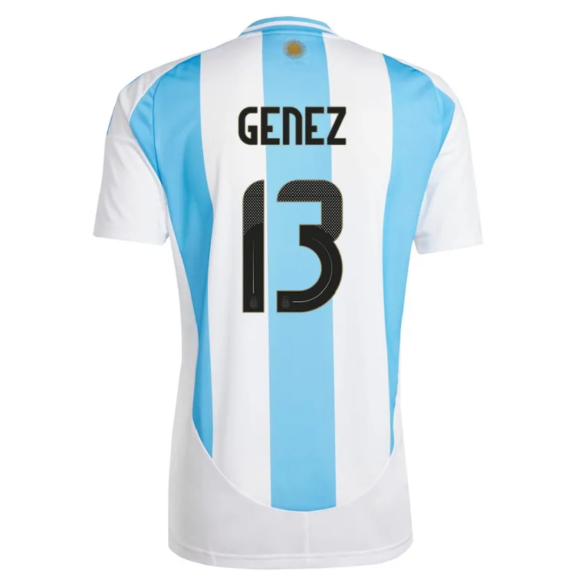 Danxen Mann Argentina Nahuel Genez #13 Hvit Blå Hjemmetrøye Drakt Trøye 24-26 Skjorter T-Skjorte