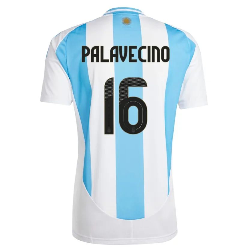 Danxen Mann Argentina Nicolas Palavecino #16 Hvit Blå Hjemmetrøye Drakt Trøye 24-26 Skjorter T-Skjorte