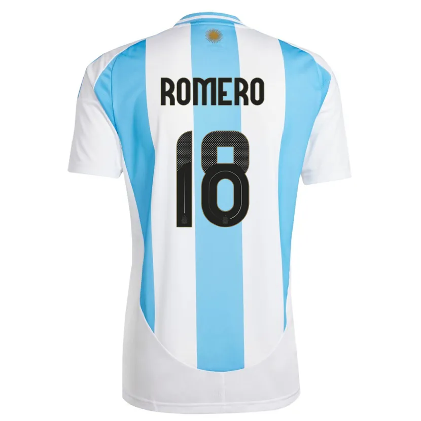 Danxen Mann Argentina Luka Romero #18 Hvit Blå Hjemmetrøye Drakt Trøye 24-26 Skjorter T-Skjorte