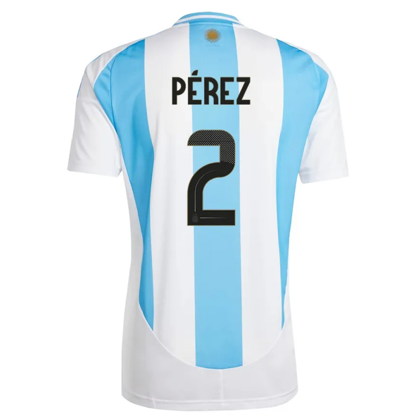 Danxen Mann Argentina Nehuen Perez #2 Hvit Blå Hjemmetrøye Drakt Trøye 24-26 Skjorter T-Skjorte