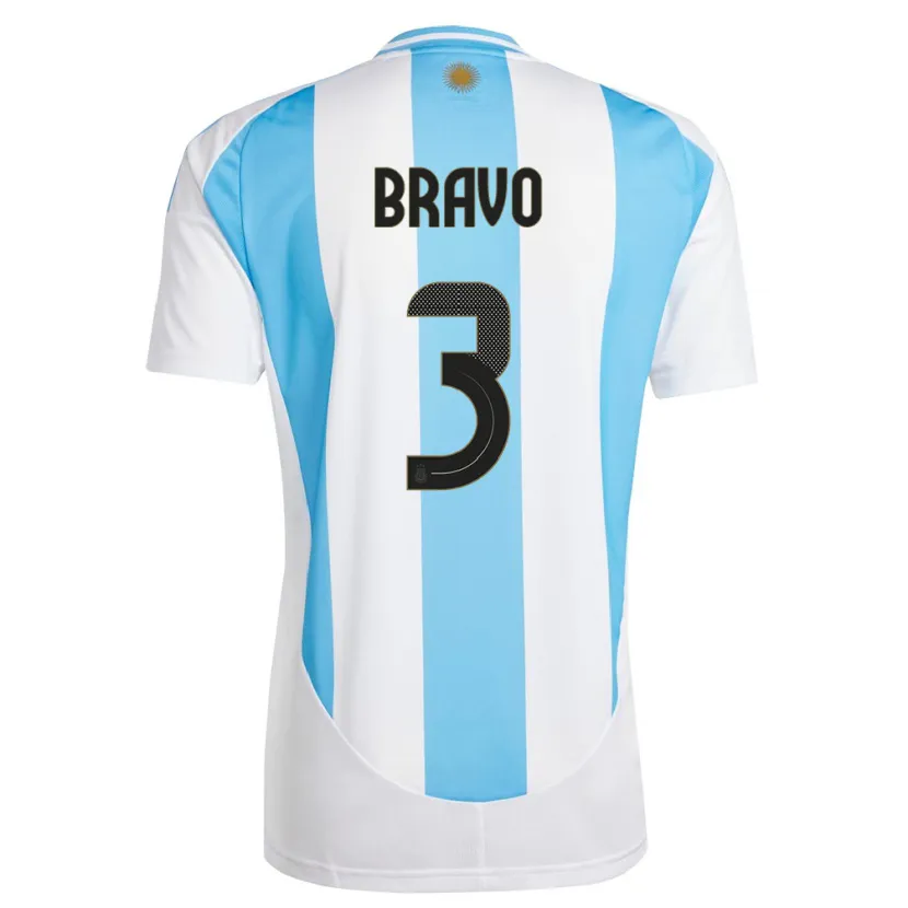 Danxen Mann Argentina Claudio Bravo #3 Hvit Blå Hjemmetrøye Drakt Trøye 24-26 Skjorter T-Skjorte