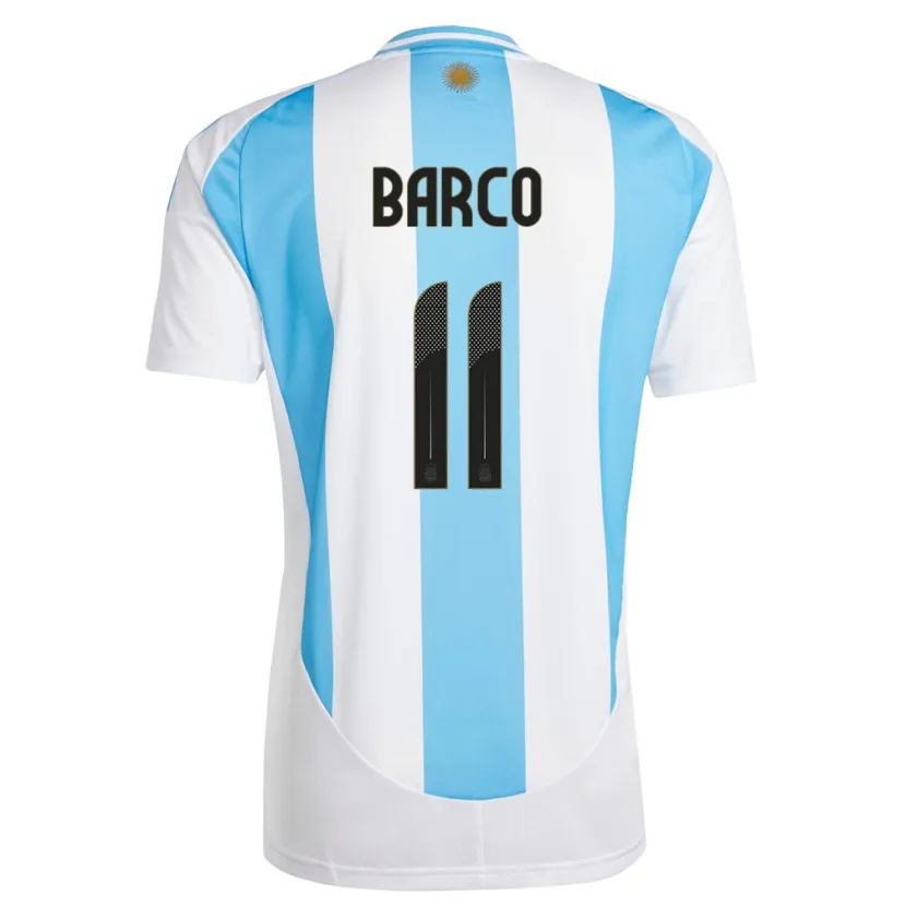 Danxen Mann Argentina Ezequiel Barco #11 Hvit Blå Hjemmetrøye Drakt Trøye 24-26 Skjorter T-Skjorte
