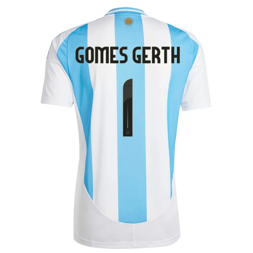 Danxen Mann Argentina Federico Gomes Gerth #1 Hvit Blå Hjemmetrøye Drakt Trøye 24-26 Skjorter T-Skjorte