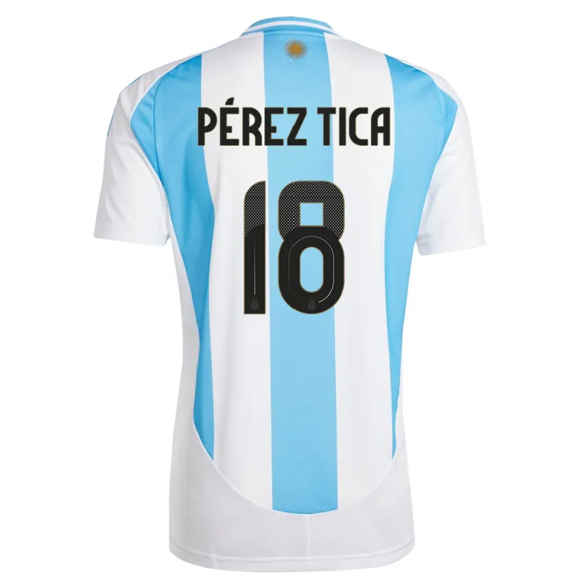 Danxen Mann Argentina Jeremias Perez Tica #18 Hvit Blå Hjemmetrøye Drakt Trøye 24-26 Skjorter T-Skjorte