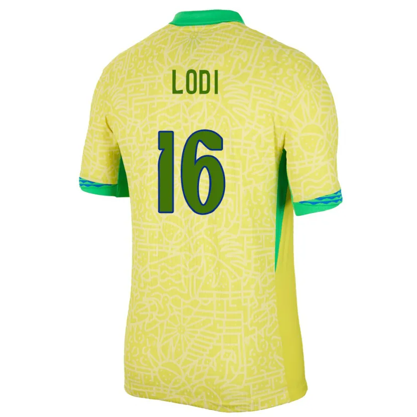 Danxen Mann Brasil Renan Lodi #16 Gul Hjemmetrøye Drakt Trøye 24-26 Skjorter T-Skjorte