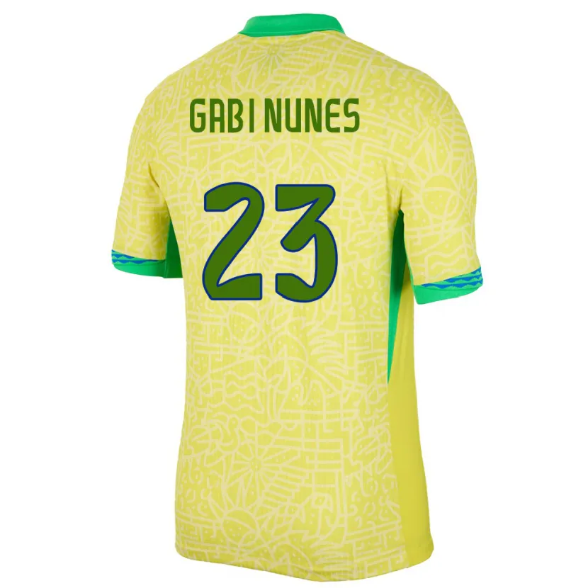 Danxen Mann Brasil Gabi Nunes #23 Gul Hjemmetrøye Drakt Trøye 24-26 Skjorter T-Skjorte