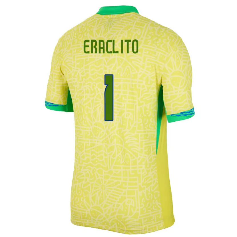 Danxen Mann Brasil Marcelo Eraclito #1 Gul Hjemmetrøye Drakt Trøye 24-26 Skjorter T-Skjorte