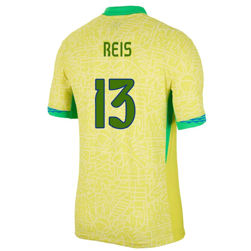 Danxen Mann Brasil Vitor Reis #13 Gul Hjemmetrøye Drakt Trøye 24-26 Skjorter T-Skjorte