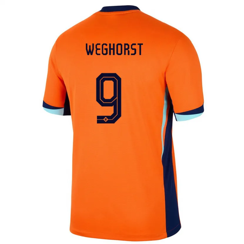 Danxen Mann Nederland Wout Weghorst #9 Oransje Hjemmetrøye Drakt Trøye 24-26 Skjorter T-Skjorte