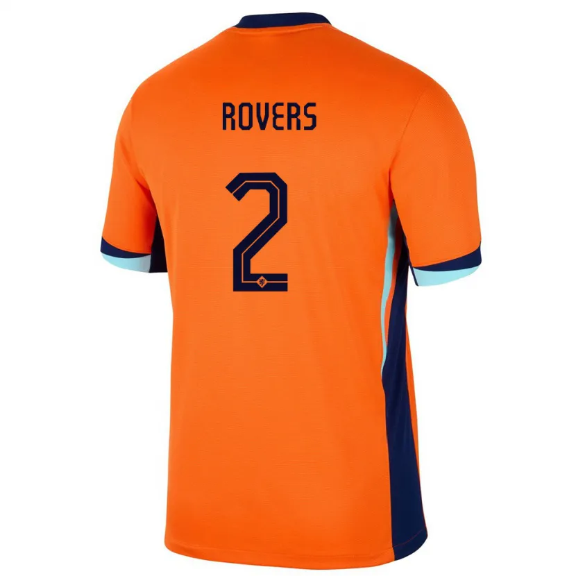 Danxen Mann Nederland Bram Rovers #2 Oransje Hjemmetrøye Drakt Trøye 24-26 Skjorter T-Skjorte