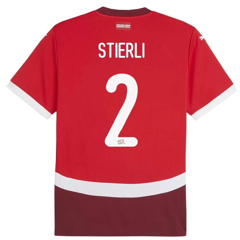 Danxen Mann Sveits Julia Stierli #2 Rød Hjemmetrøye Drakt Trøye 24-26 Skjorter T-Skjorte