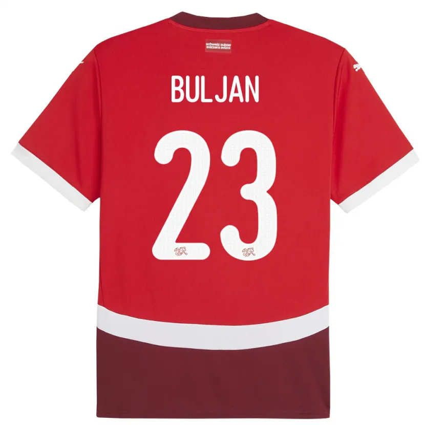 Danxen Mann Sveits Leo Buljan #23 Rød Hjemmetrøye Drakt Trøye 24-26 Skjorter T-Skjorte