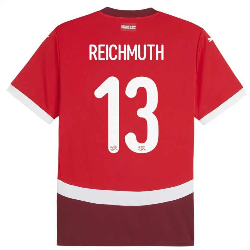 Danxen Mann Sveits Miguel Reichmuth #13 Rød Hjemmetrøye Drakt Trøye 24-26 Skjorter T-Skjorte