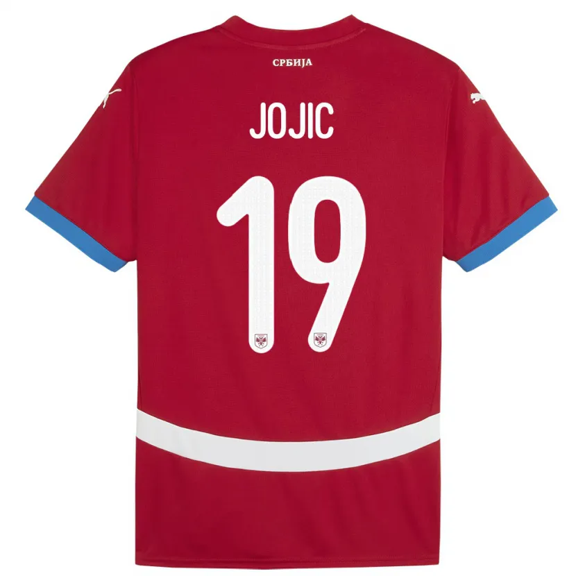 Danxen Mann Serbia Nikola Jojic #19 Rød Hjemmetrøye Drakt Trøye 24-26 Skjorter T-Skjorte