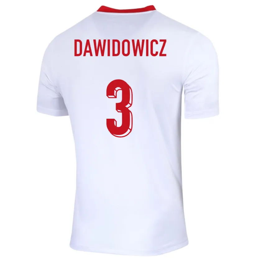 Danxen Mann Polen Pawel Dawidowicz #3 Hvit Hjemmetrøye Drakt Trøye 24-26 Skjorter T-Skjorte