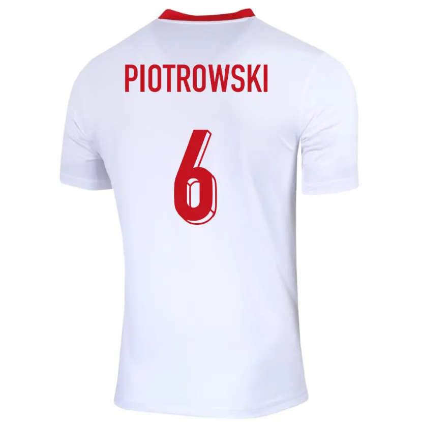 Danxen Mann Polen Jakub Piotrowski #6 Hvit Hjemmetrøye Drakt Trøye 24-26 Skjorter T-Skjorte