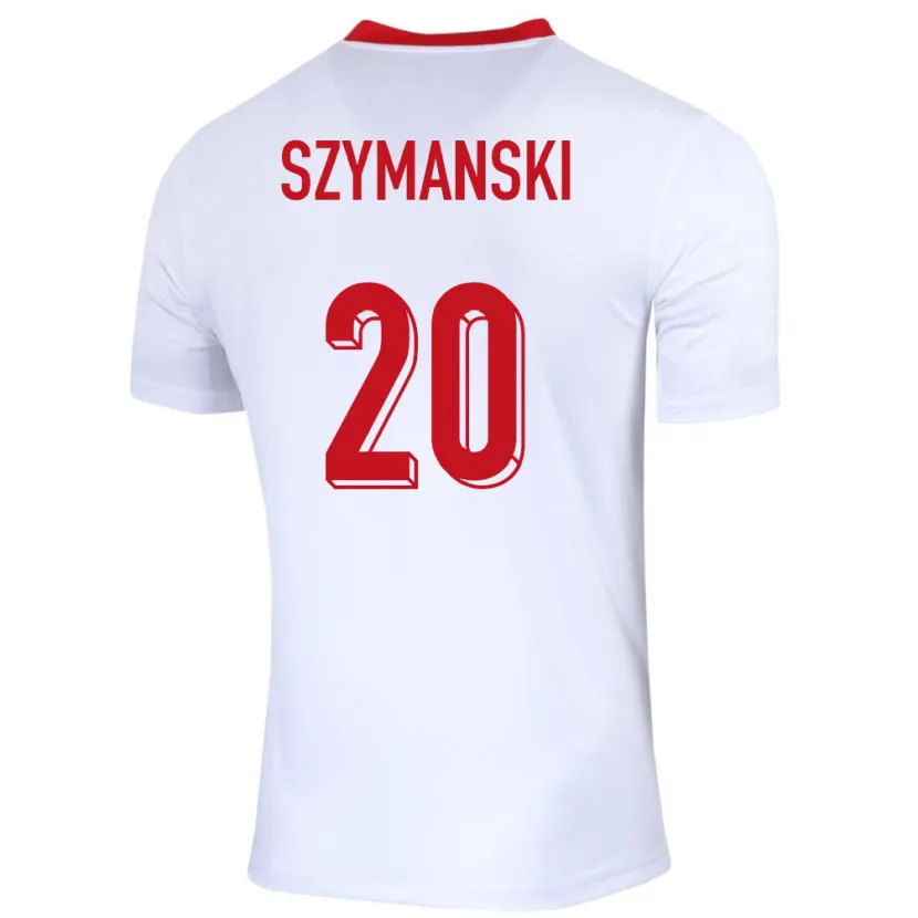 Danxen Mann Polen Sebastian Szymanski #20 Hvit Hjemmetrøye Drakt Trøye 24-26 Skjorter T-Skjorte