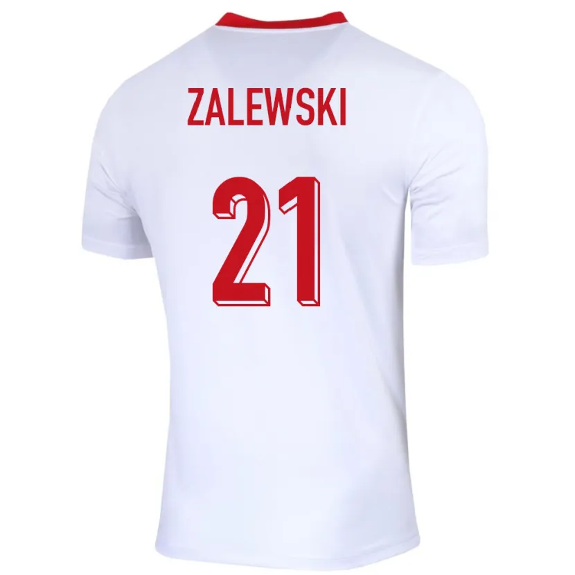 Danxen Mann Polen Nicola Zalewski #21 Hvit Hjemmetrøye Drakt Trøye 24-26 Skjorter T-Skjorte