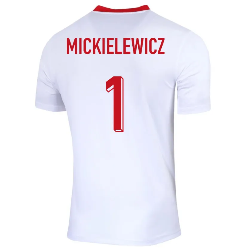 Danxen Mann Polen Aleksander Mickielewicz #1 Hvit Hjemmetrøye Drakt Trøye 24-26 Skjorter T-Skjorte