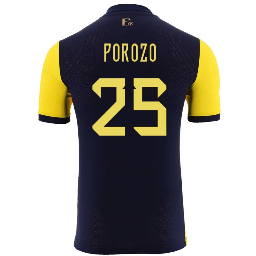Danxen Mann Ecuador Jackson Porozo #25 Gul Hjemmetrøye Drakt Trøye 24-26 Skjorter T-Skjorte