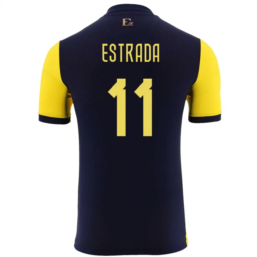 Danxen Mann Ecuador Michael Estrada #11 Gul Hjemmetrøye Drakt Trøye 24-26 Skjorter T-Skjorte