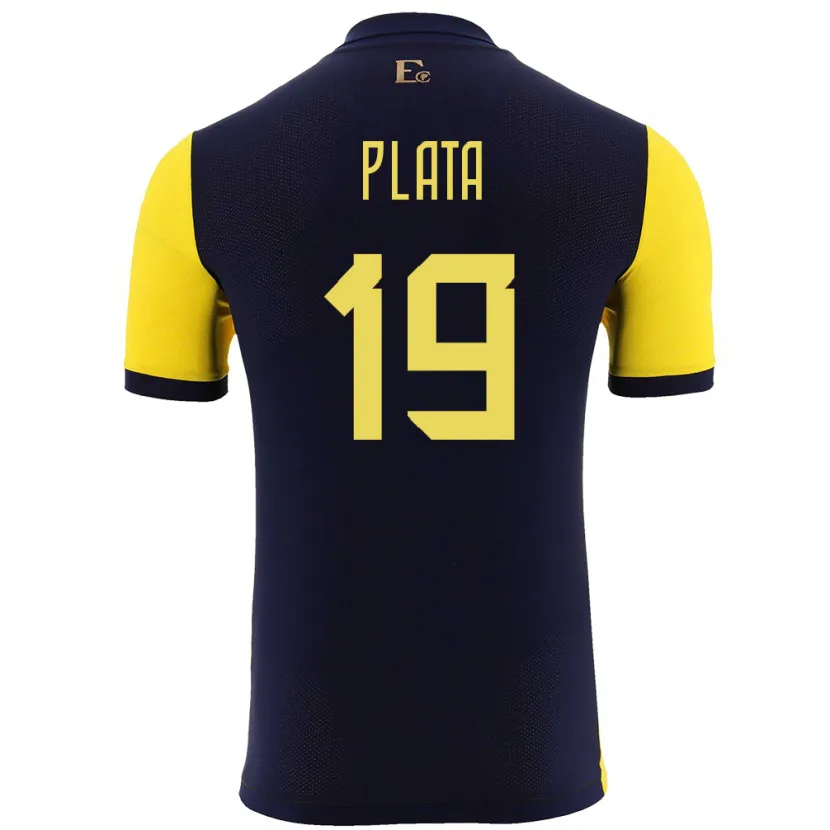 Danxen Mann Ecuador Gonzalo Plata #19 Gul Hjemmetrøye Drakt Trøye 24-26 Skjorter T-Skjorte