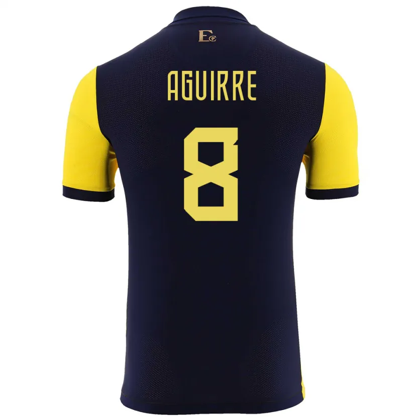 Danxen Mann Ecuador Marthina Aguirre #8 Gul Hjemmetrøye Drakt Trøye 24-26 Skjorter T-Skjorte