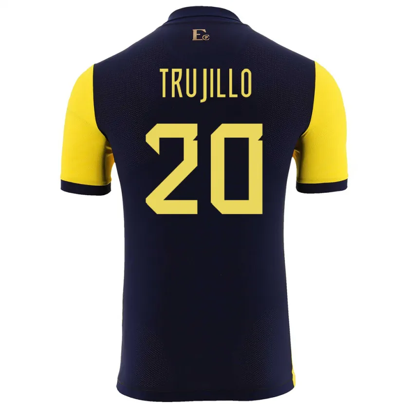 Danxen Mann Ecuador Isabel Trujillo #20 Gul Hjemmetrøye Drakt Trøye 24-26 Skjorter T-Skjorte