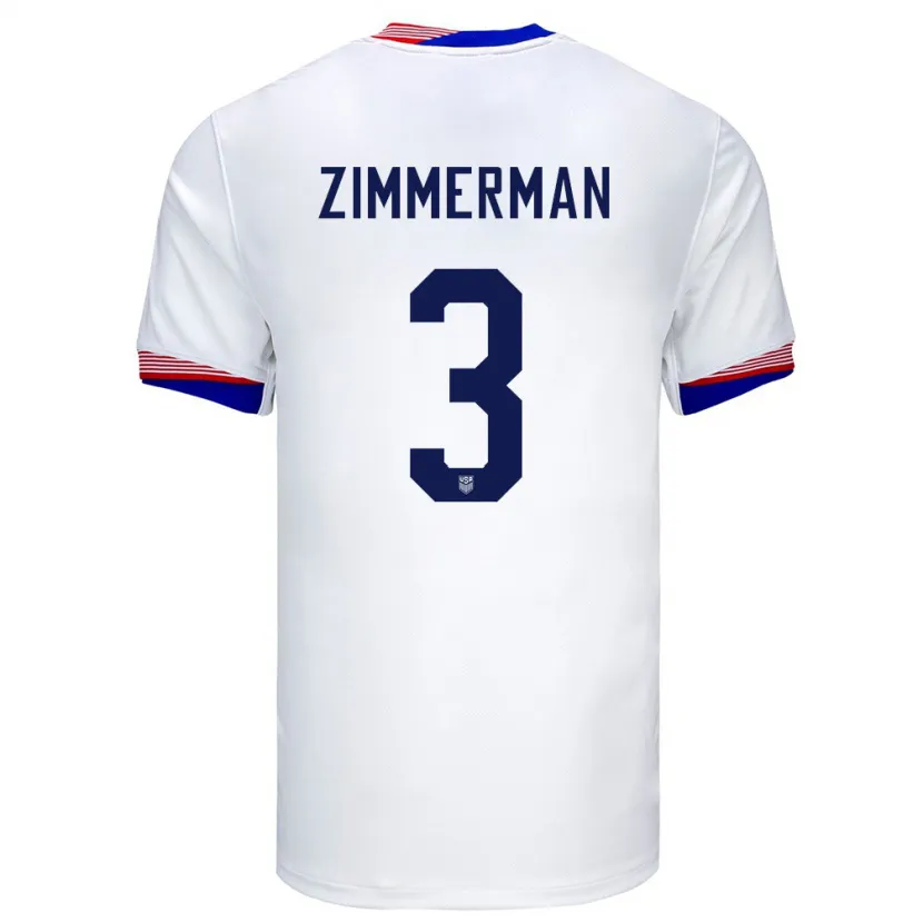 Danxen Mann Usa Walker Zimmerman #3 Hvit Hjemmetrøye Drakt Trøye 24-26 Skjorter T-Skjorte