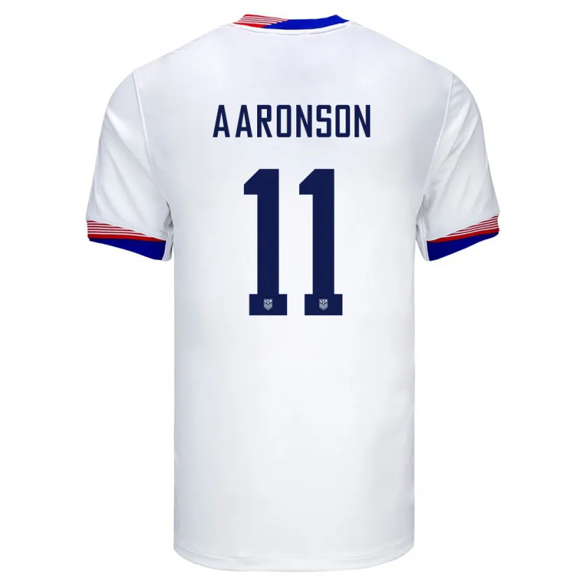 Danxen Mann Usa Brenden Aaronson #11 Hvit Hjemmetrøye Drakt Trøye 24-26 Skjorter T-Skjorte