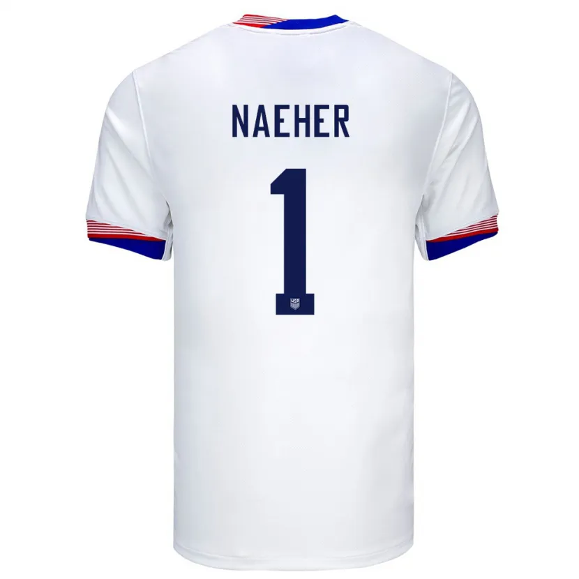 Danxen Mann Usa Alyssa Naeher #1 Hvit Hjemmetrøye Drakt Trøye 24-26 Skjorter T-Skjorte