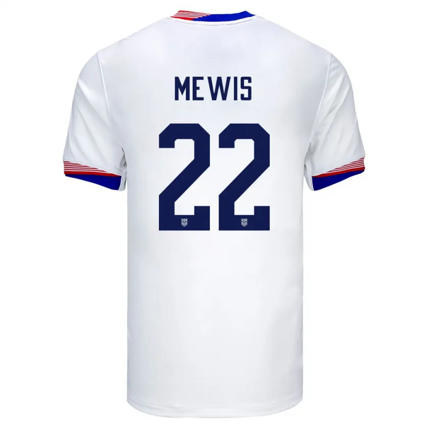 Danxen Mann Usa Kristie Mewis #22 Hvit Hjemmetrøye Drakt Trøye 24-26 Skjorter T-Skjorte