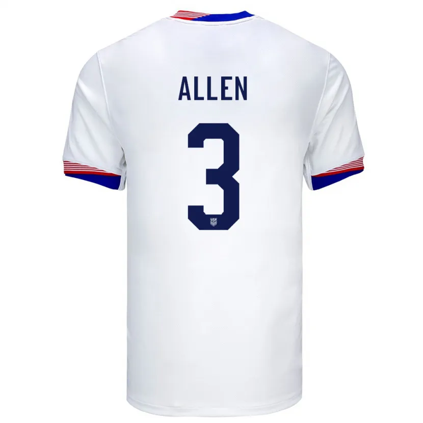 Danxen Mann Usa Noah Allen #3 Hvit Hjemmetrøye Drakt Trøye 24-26 Skjorter T-Skjorte