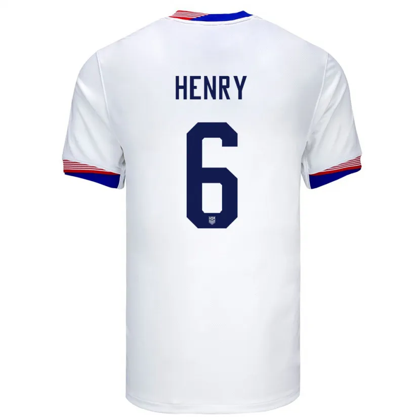 Danxen Mann Usa Kobi Henry #6 Hvit Hjemmetrøye Drakt Trøye 24-26 Skjorter T-Skjorte