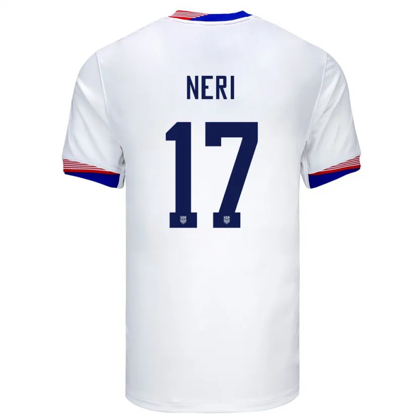 Danxen Mann Usa Rodrigo Neri #17 Hvit Hjemmetrøye Drakt Trøye 24-26 Skjorter T-Skjorte