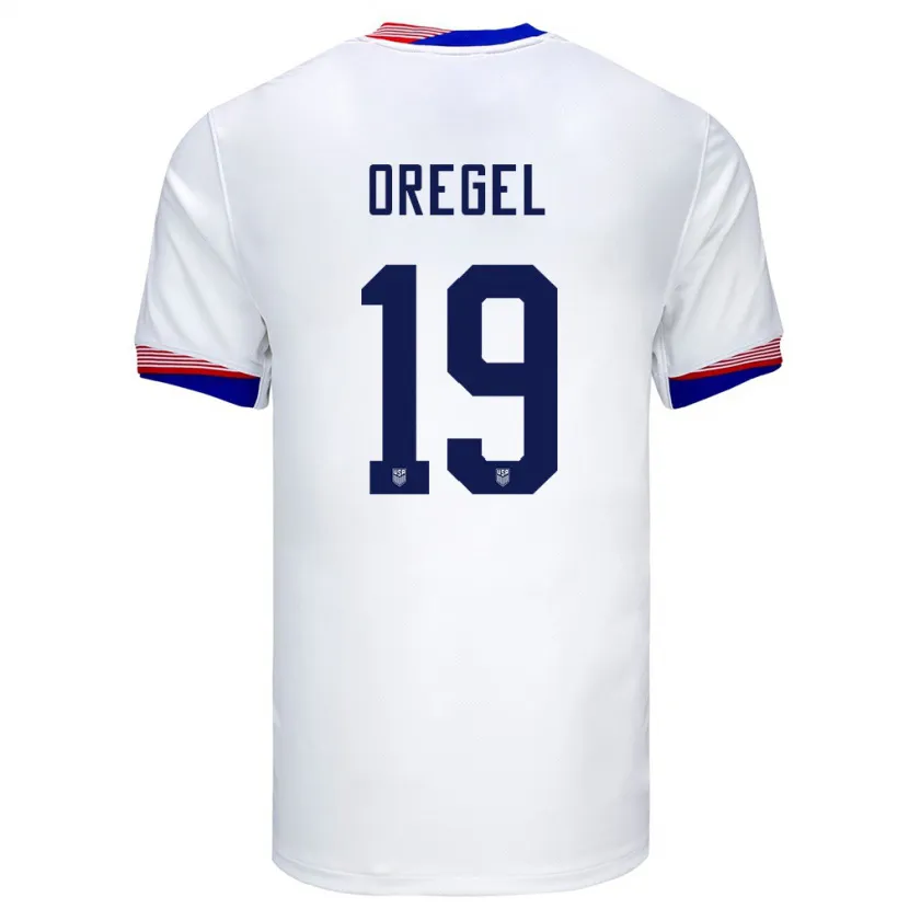 Danxen Mann Usa Sergio Oregel #19 Hvit Hjemmetrøye Drakt Trøye 24-26 Skjorter T-Skjorte