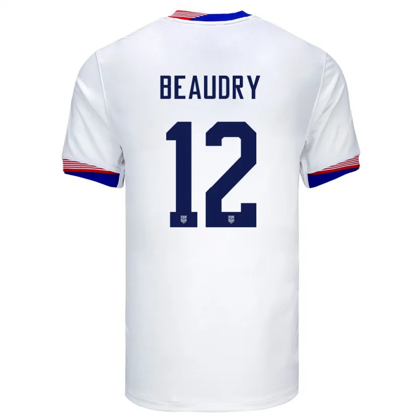 Danxen Mann Usa Adam Beaudry #12 Hvit Hjemmetrøye Drakt Trøye 24-26 Skjorter T-Skjorte