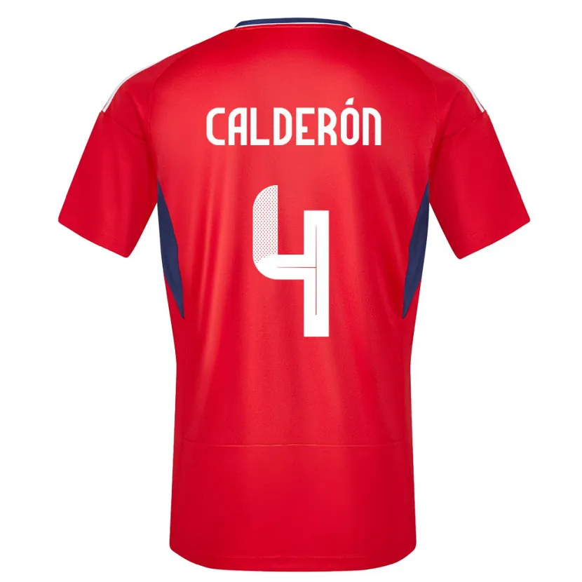Danxen Mann Costa Rica Brandon Calderon #4 Rød Hjemmetrøye Drakt Trøye 24-26 Skjorter T-Skjorte