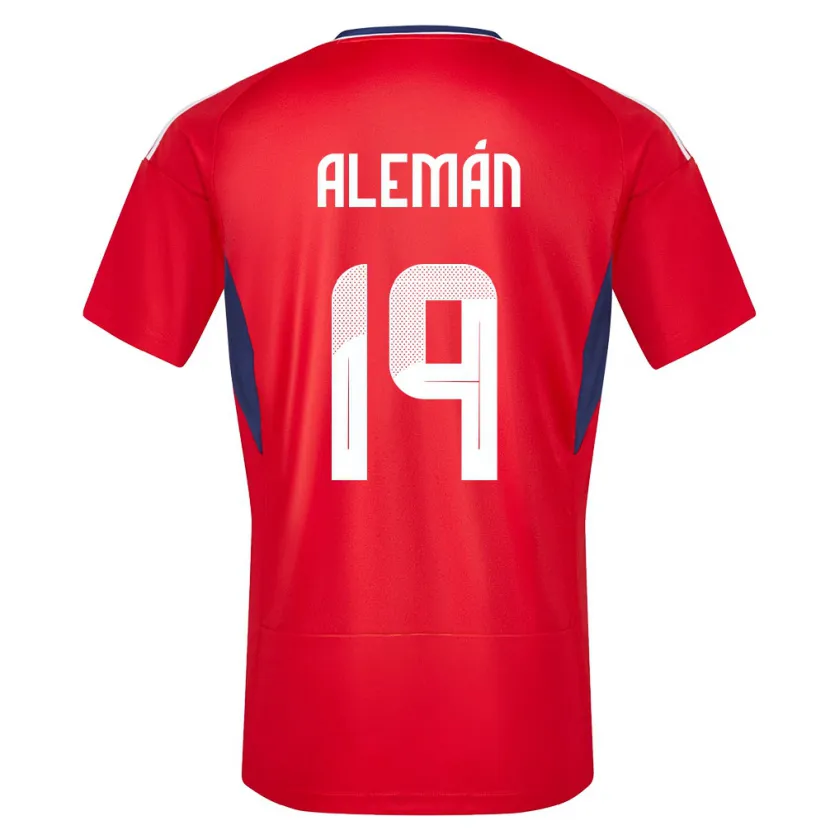 Danxen Mann Costa Rica Fabricio Aleman #19 Rød Hjemmetrøye Drakt Trøye 24-26 Skjorter T-Skjorte