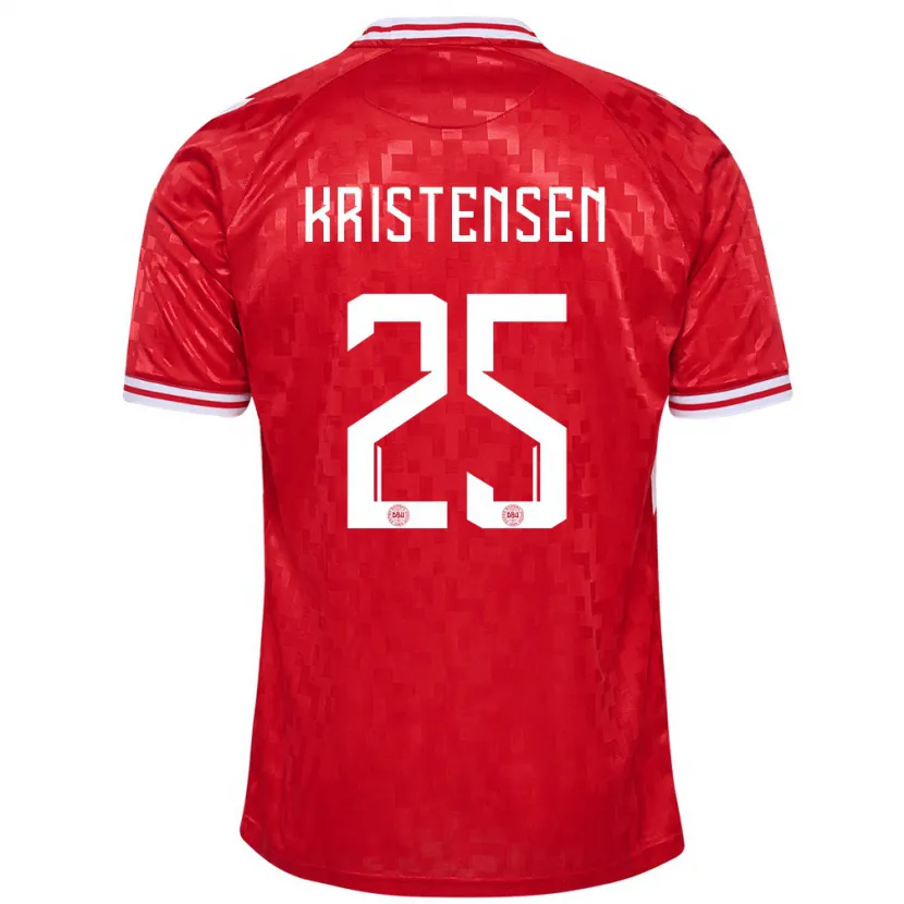 Danxen Mann Danmark Rasmus Kristensen #25 Rød Hjemmetrøye Drakt Trøye 24-26 Skjorter T-Skjorte