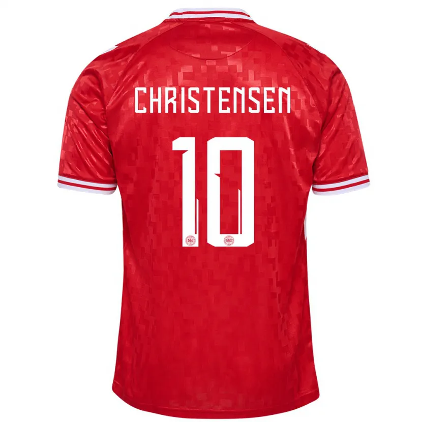 Danxen Mann Danmark Gustav Christensen #10 Rød Hjemmetrøye Drakt Trøye 24-26 Skjorter T-Skjorte