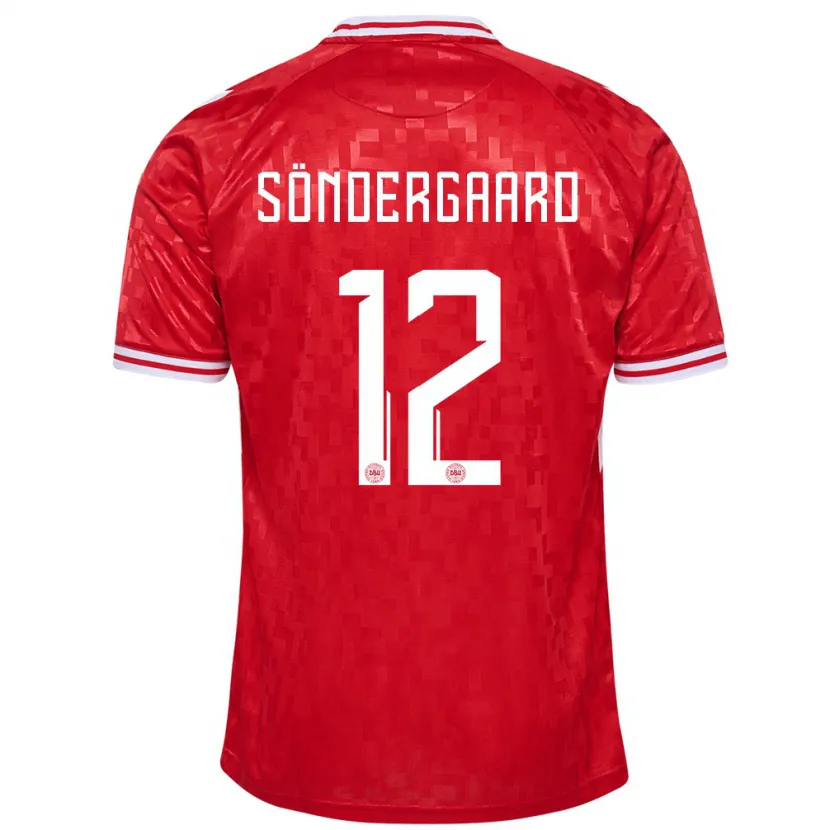 Danxen Mann Danmark Philip Söndergaard #12 Rød Hjemmetrøye Drakt Trøye 24-26 Skjorter T-Skjorte