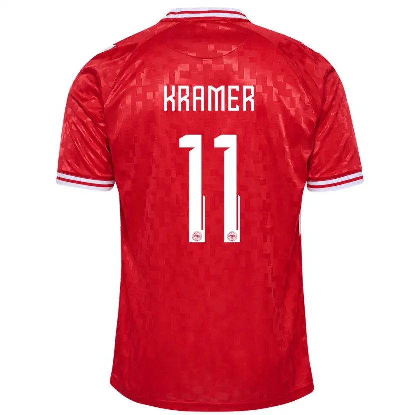 Danxen Mann Danmark Cornelia Kramer #11 Rød Hjemmetrøye Drakt Trøye 24-26 Skjorter T-Skjorte