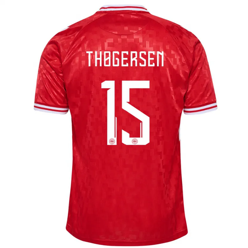 Danxen Mann Danmark Frederikke Thøgersen #15 Rød Hjemmetrøye Drakt Trøye 24-26 Skjorter T-Skjorte