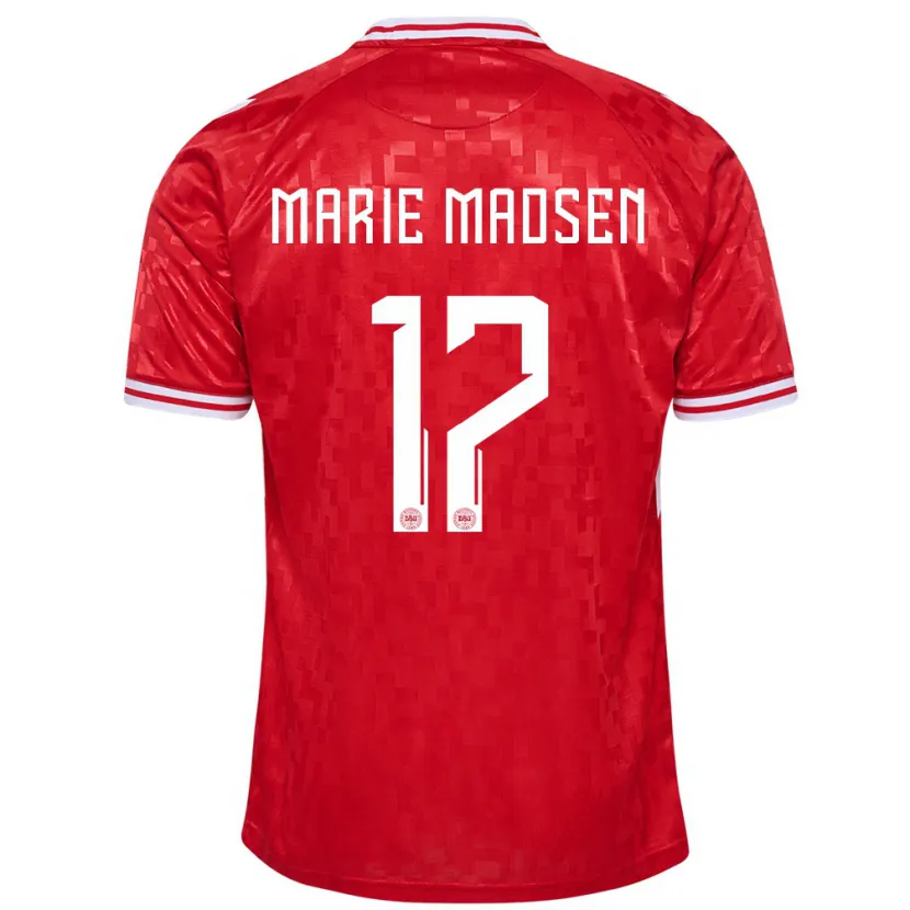 Danxen Mann Danmark Rikke Marie Madsen #17 Rød Hjemmetrøye Drakt Trøye 24-26 Skjorter T-Skjorte